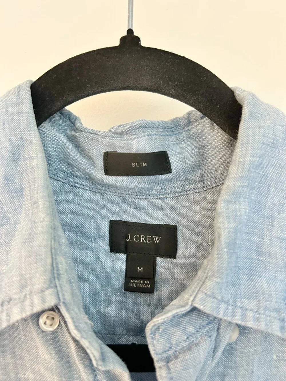 J. Crew Men's Slim Délavé Irish 100% Linen Shirt Chambray Size M